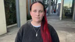Tammy Egglestone standing outside the courthouse