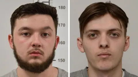 Mugshots of Dylan Earl and Jake Reeves, who were convicted for their involvement in the arson attack.