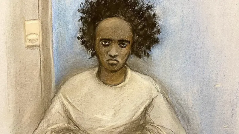 Court artist sketch of Axel Rudakubana during a hearing at Liverpool Crown Court.