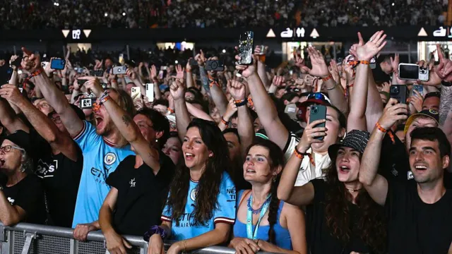 Oasis fans at the Principality Stadium