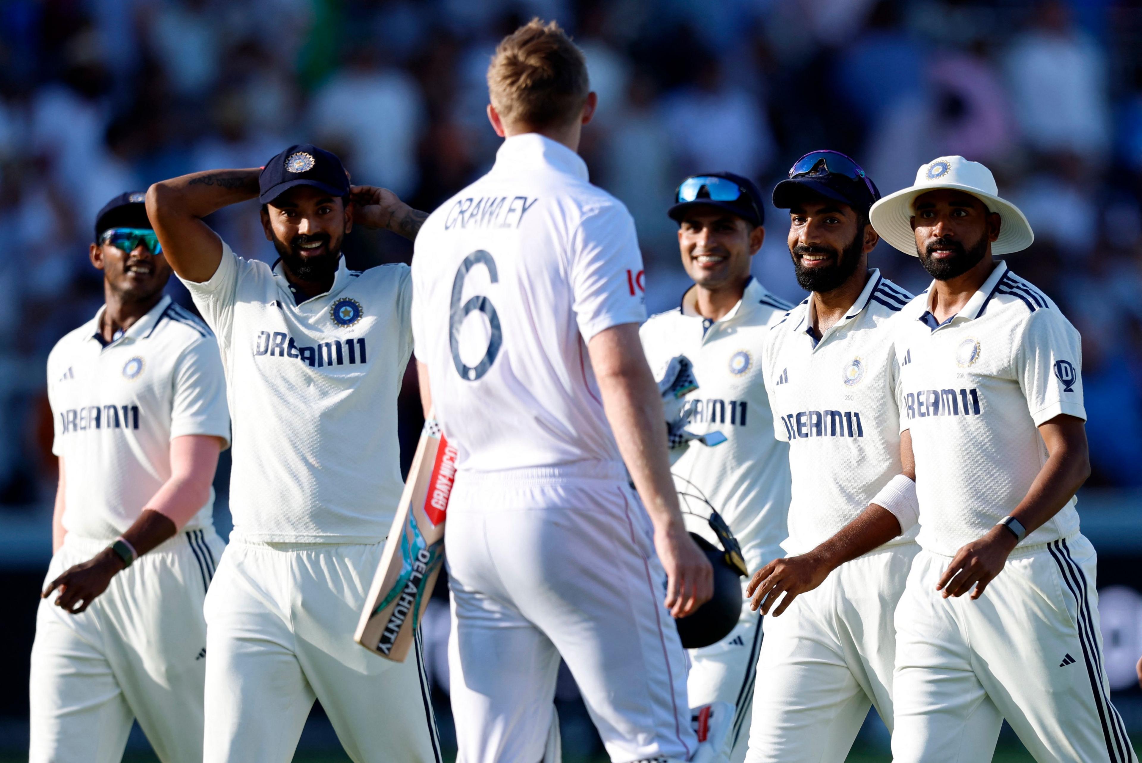 India's fielders sledged Crawley before he received treatment