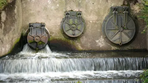 Water discharge from a waste water treatment plant