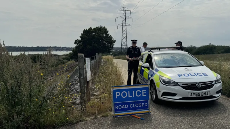 Police car at the scene where Anita Rose was found.