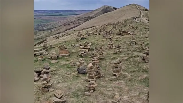 The number of stone stacks near Mam Tor have increased in recent years