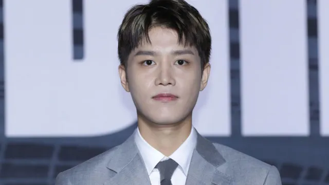 Taeil, former member of the K-pop band NCT, pictured at a press conference.