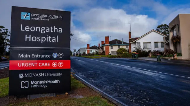 Leongatha Hospital sign.